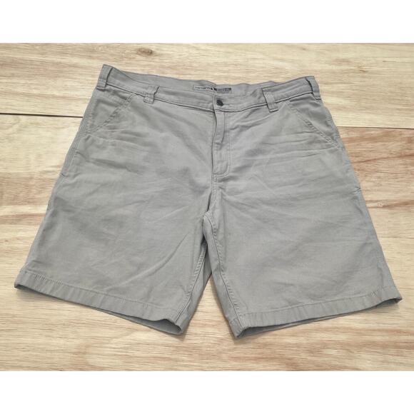 CARHARTT Carpenter Short Rugged Flex Relaxed Fit Canvas Workwear Men Gray SZ 38" - Picture 1 of 5